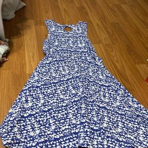 blue patterned dress